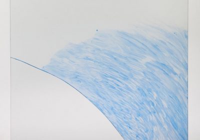 Bez názvu, zo série Horizonty, 40x50 cm, sklárska farba na skle, 2018